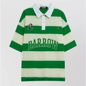 BARROW UNISEX STRIPED POLO SHIRT PRINT Green Striped Polo Shirt